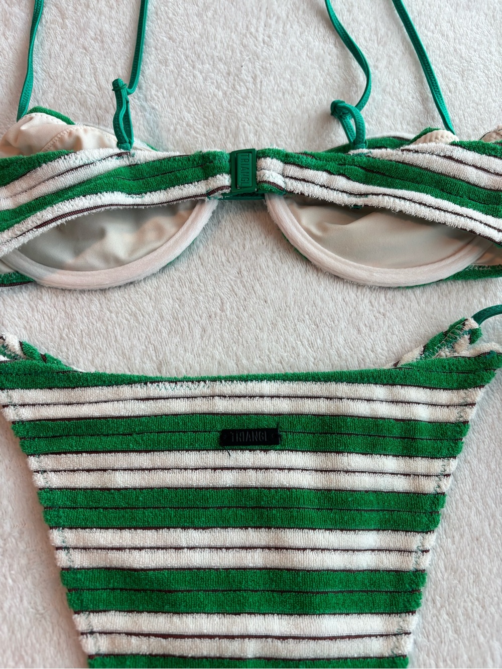 triangl swimwear Green and White Striped Tie-Side Bikini - Picture 4 of 4